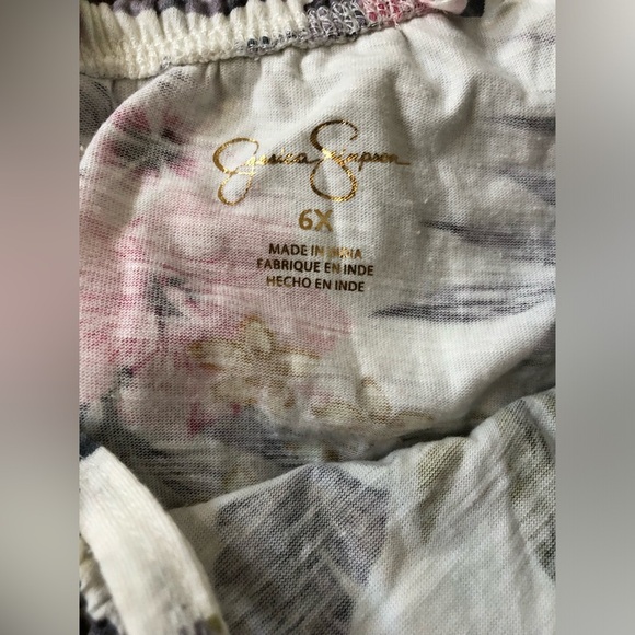 Jessica Simpson Girls 6X Ruffled One-Shoulder White Tropical Palm Dress - VGUC! - Picture 4 of 9